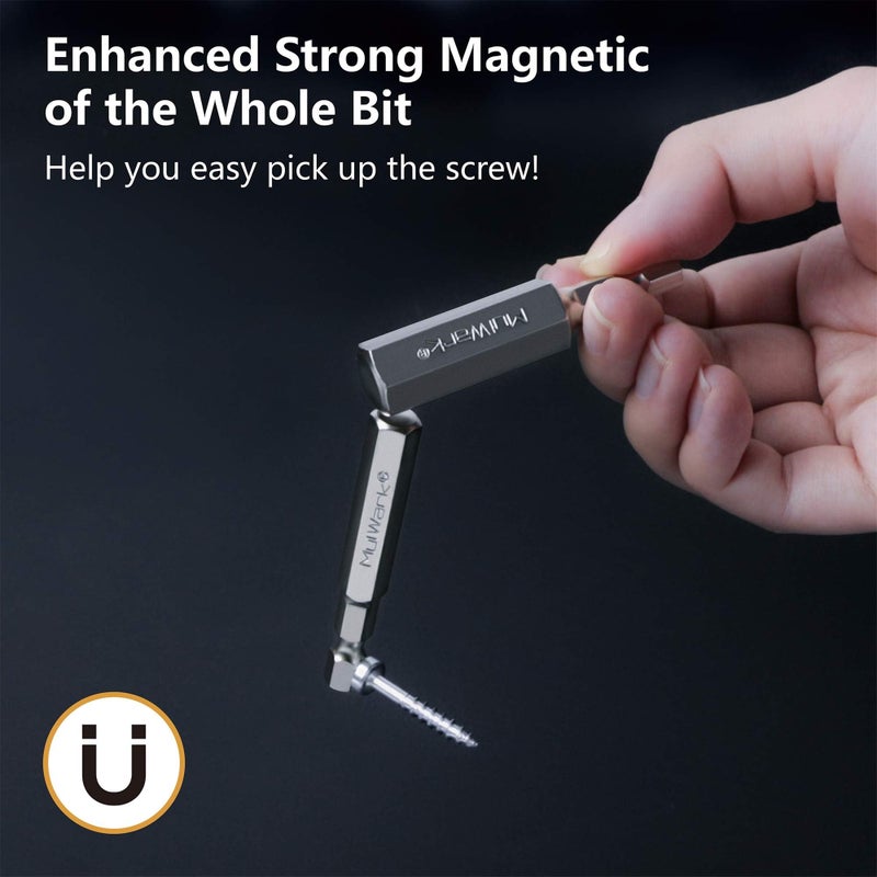 MulWark Hex Head Allen Wrench Drill Bit Set 20PC (10pc Metric & 10pc SAE)  2.3"" Long 1/4"" Diameter Quick Release Shank Magnetic Screwdriver Bit Set for Assembling Furniture - Image 4